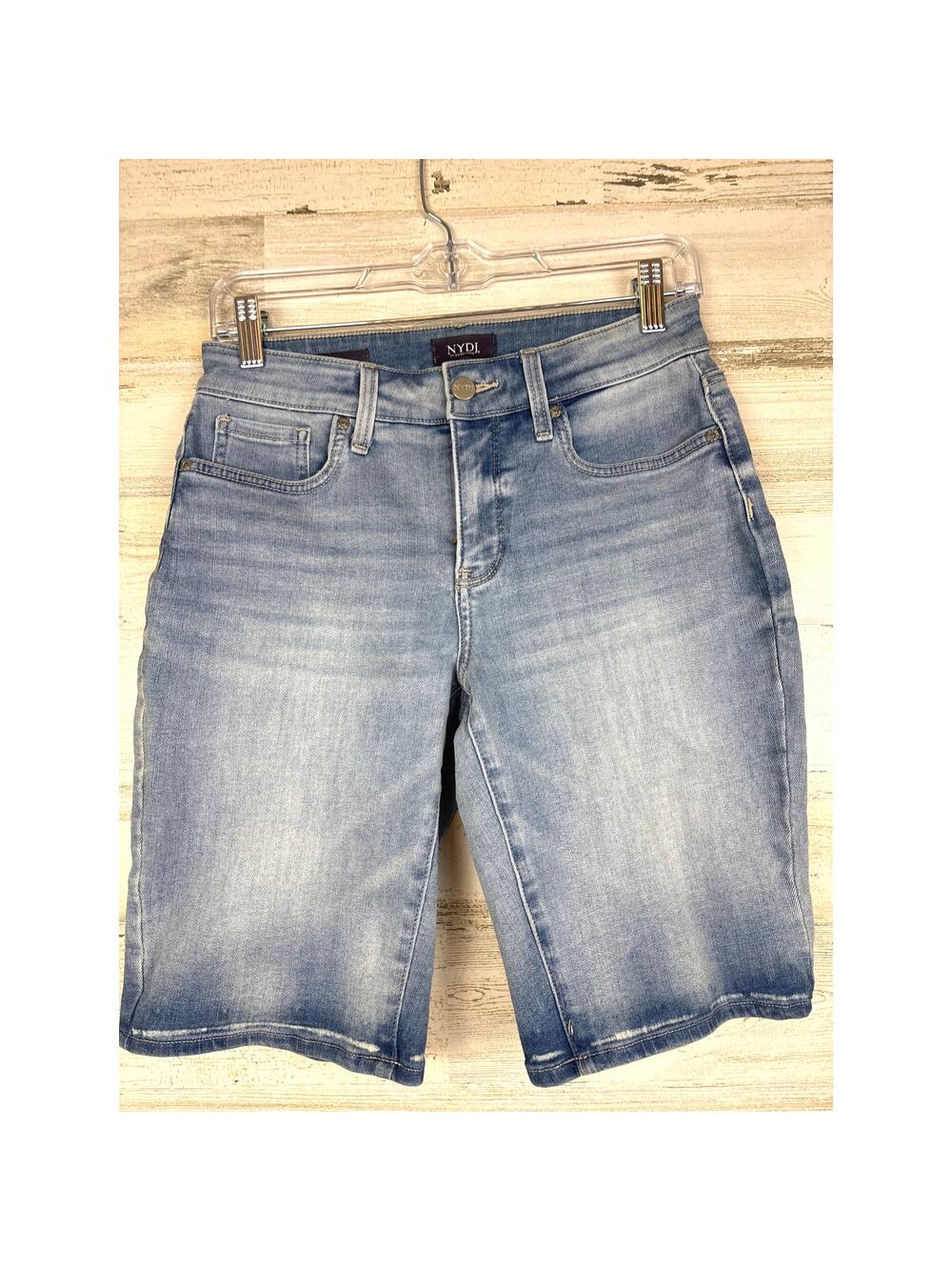 NYDJ Womens 2 Light Blue Briella Faded Jean Roll-Cuff Casual Denim Shorts NEW